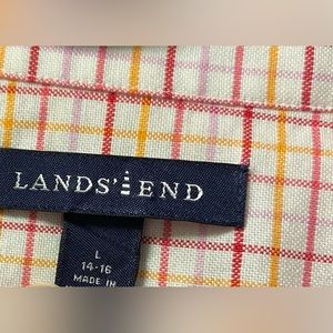 Lands’ End Cotton Button Up Shirt L 14 16